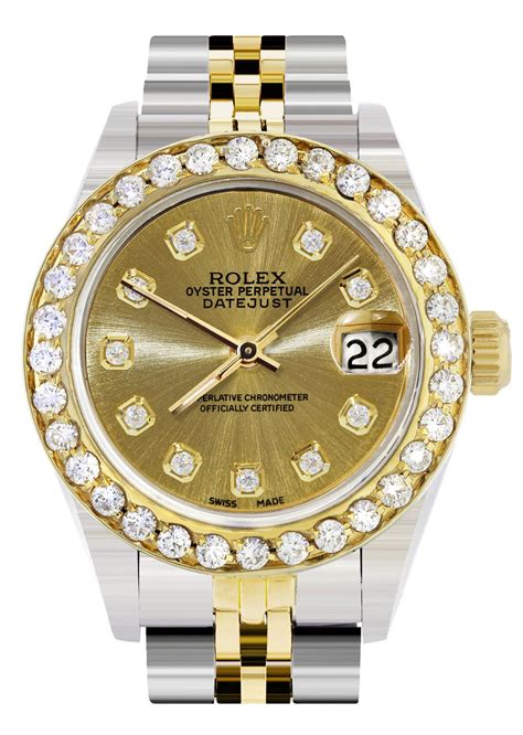 rolex lady watch with diamond bezel|rolex diamond bezel 26mm.